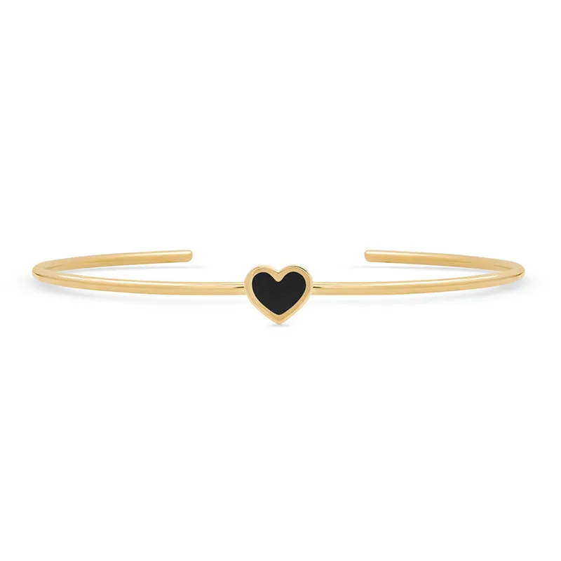 Onyx Inlay Heart Cuff