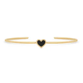 Onyx Inlay Heart Cuff