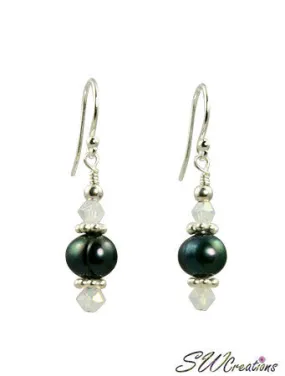 Opal Crystal Emerald Pearl Earrings