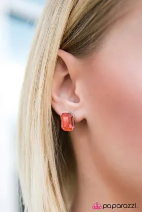 Open Door Jewelry - Be My Guest - Orange Post Earring - Paparazzi Accessories