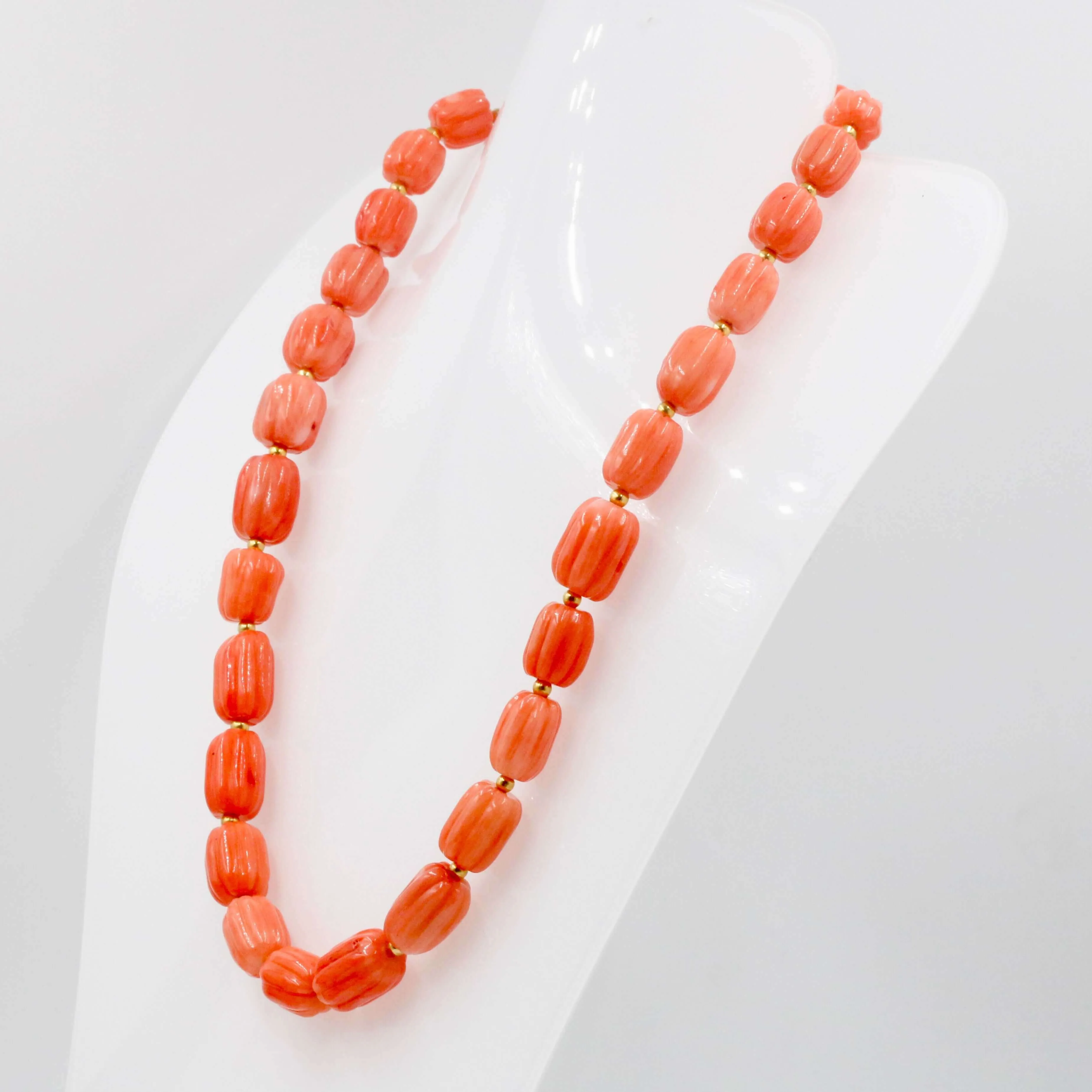 Orange Pumpkin Coral Necklace Beaded Necklace Gemstone Necklace Orange Necklace Long Necklace Indian Necklace Sarafa Necklace SKU: 6143086