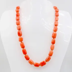 Orange Pumpkin Coral Necklace Beaded Necklace Gemstone Necklace Orange Necklace Long Necklace Indian Necklace Sarafa Necklace SKU: 6143086