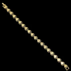 Oro Laminado Gold Filled Parisian Edition Gilded Heart Bracelet