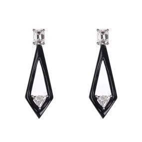 Oui Rhombus Earrings Emerald Cut