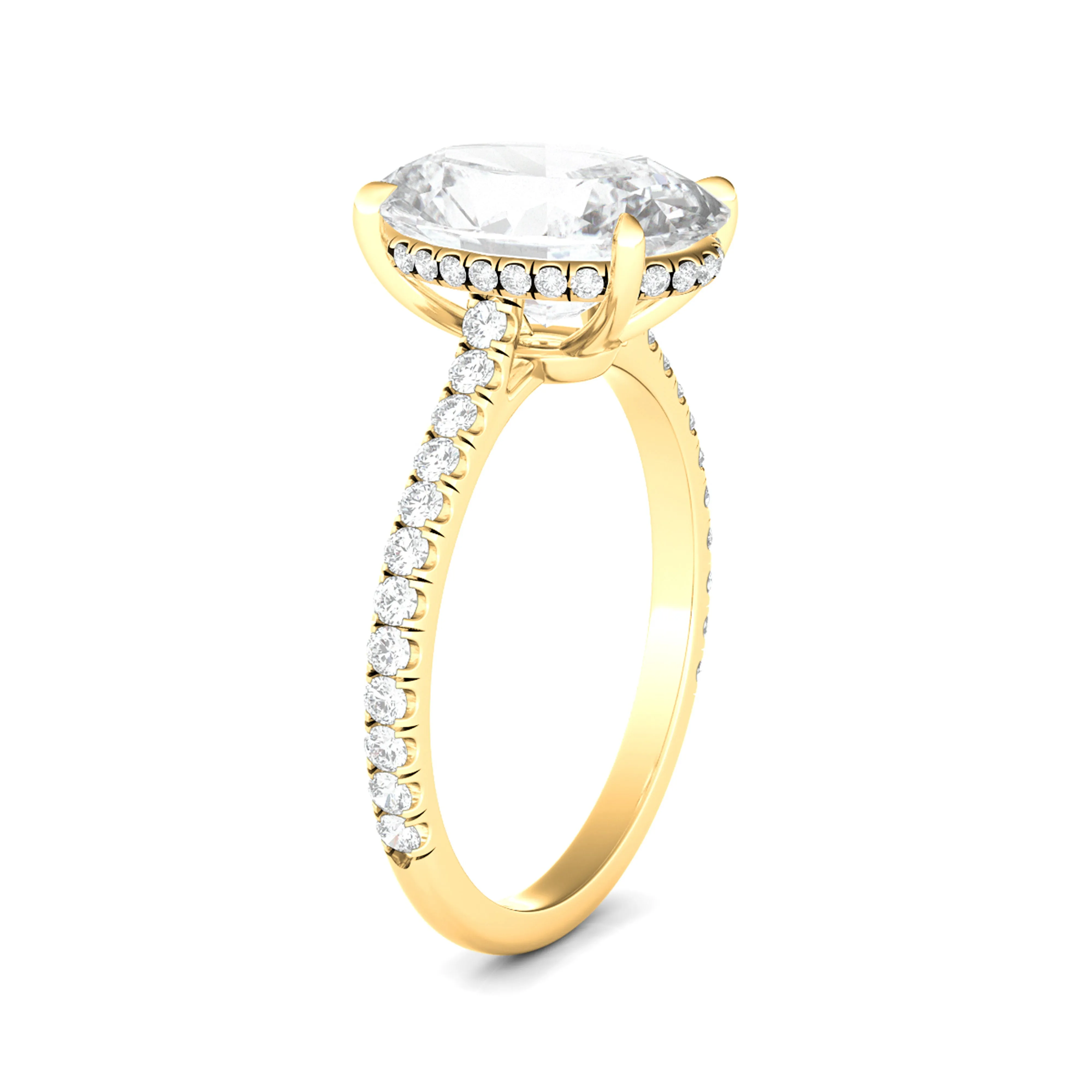 Oval Cut Pave Diamond Ring