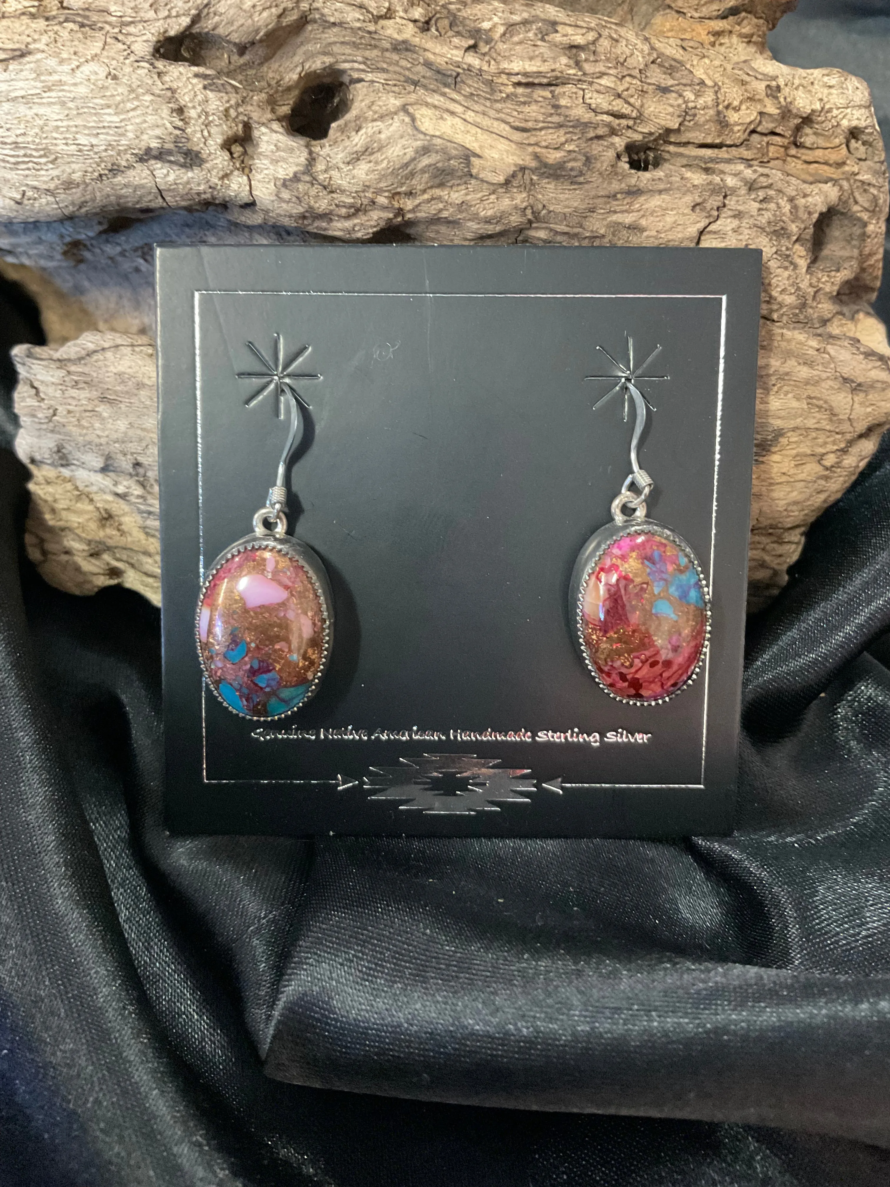 Oyster Copper Turquoise Earrings