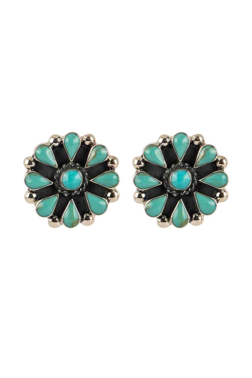 Paige Wallace Turquoise Flower Earrings