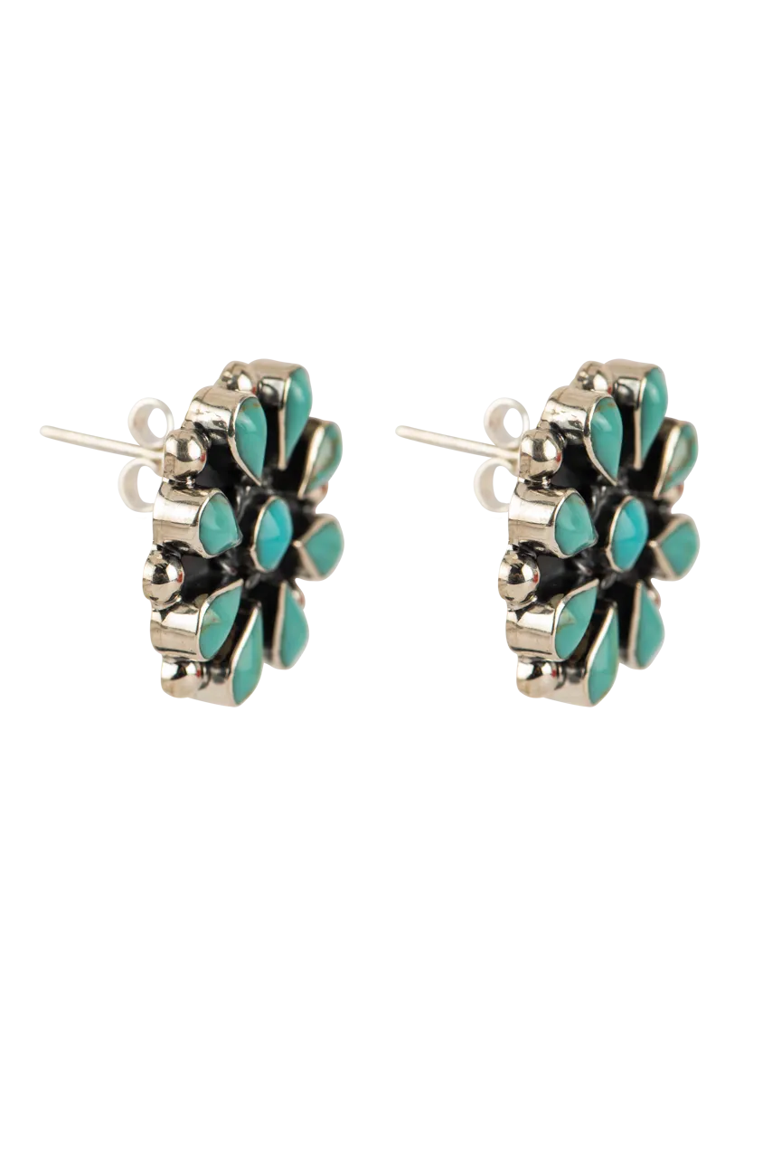 Paige Wallace Turquoise Flower Earrings