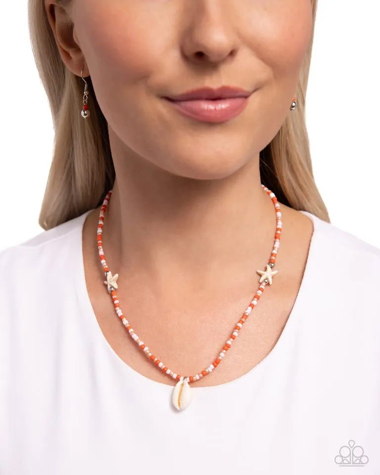 Paparazzi Necklace ~ Beachside Beauty - Orange
