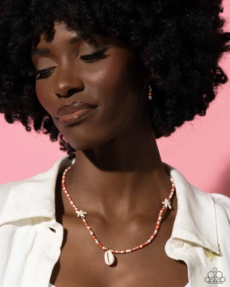 Paparazzi Necklace ~ Beachside Beauty - Orange