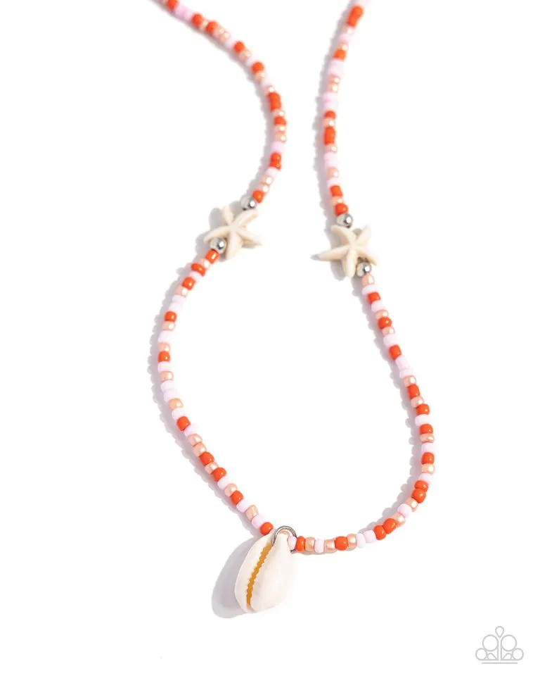 Paparazzi Necklace ~ Beachside Beauty - Orange