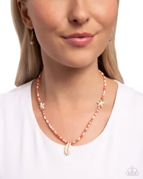 Paparazzi Necklace ~ Beachside Beauty - Orange