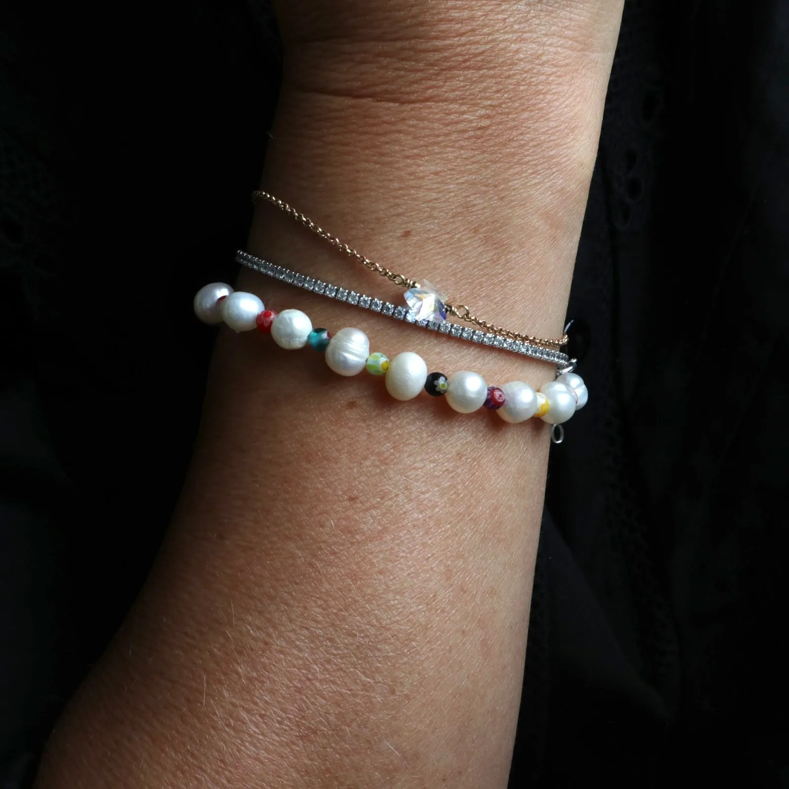 Pearl & Millefiori Bracelet