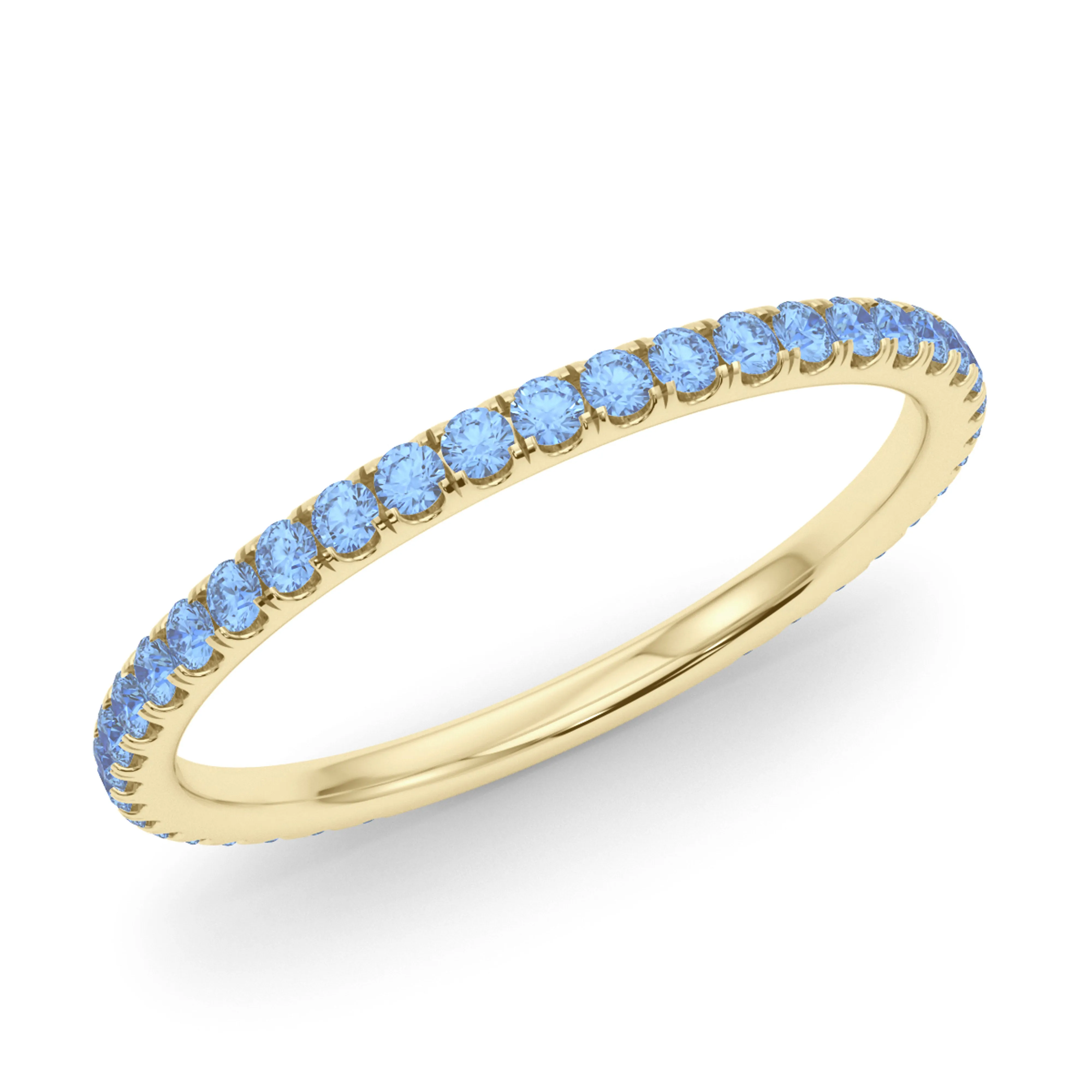 Petite Fancy Blue Diamond Eternity Band