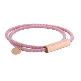 Pink Faux Leather Magnetic Bracelet (Circumference 19.5cm) 粉色人造皮革磁扣手鍊 (鍊長 19.5cm) KJBR16080