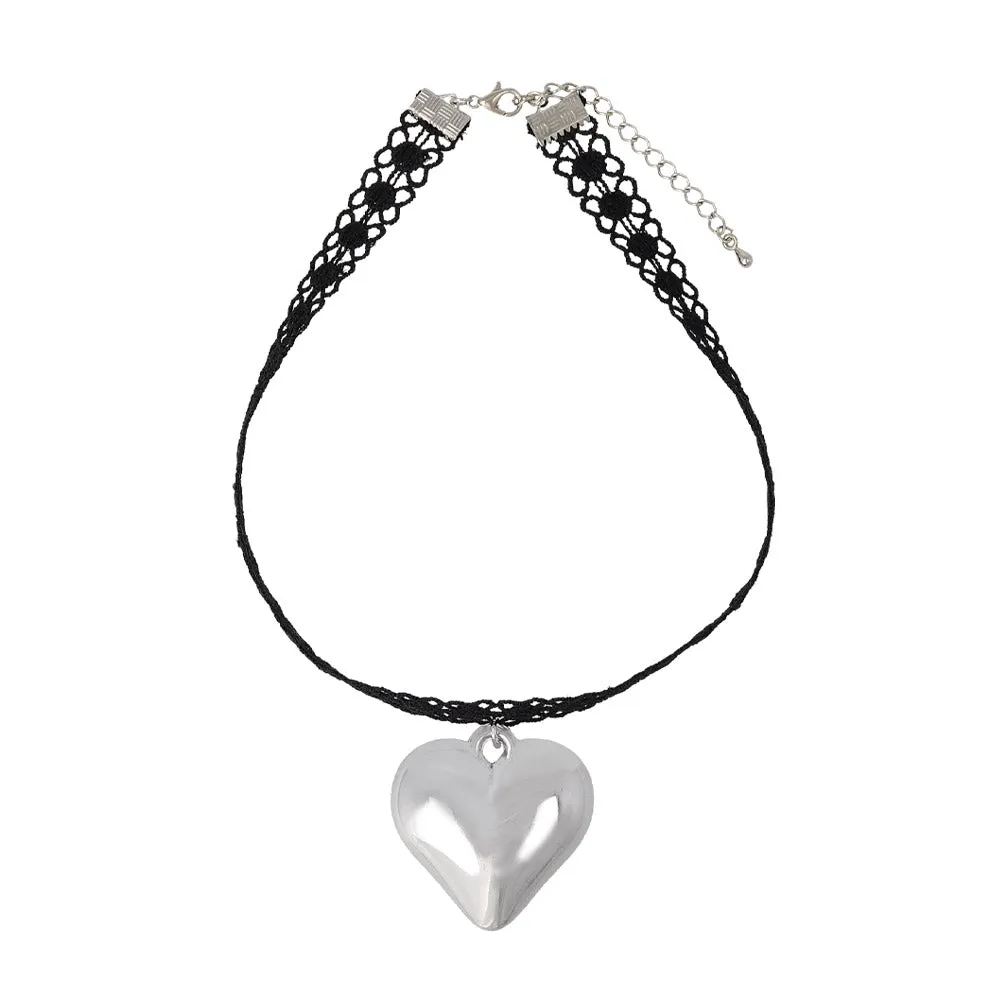 Puffy Heart Choker Necklace