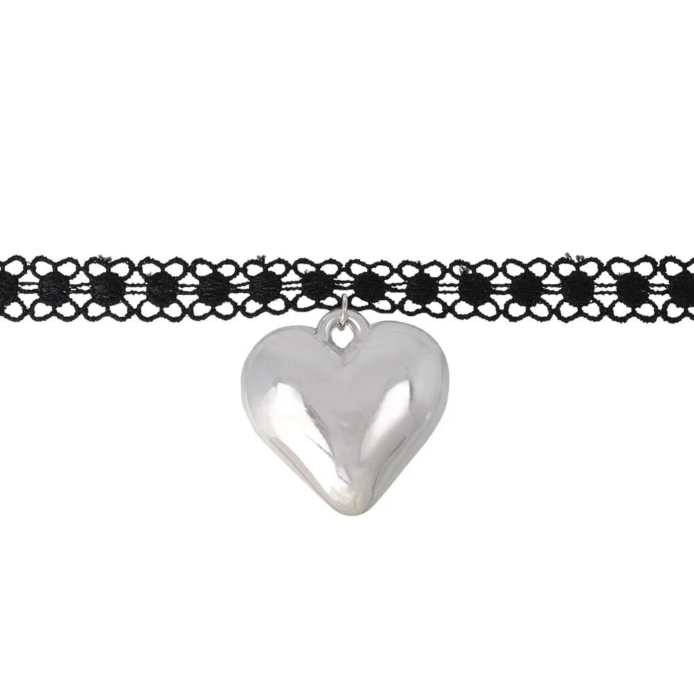 Puffy Heart Choker Necklace