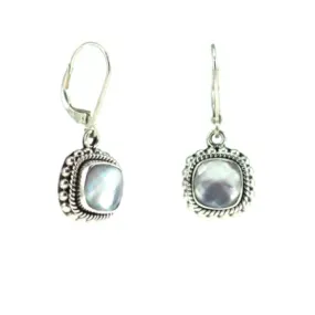 Quartz over Mother Of Pearl Earrings