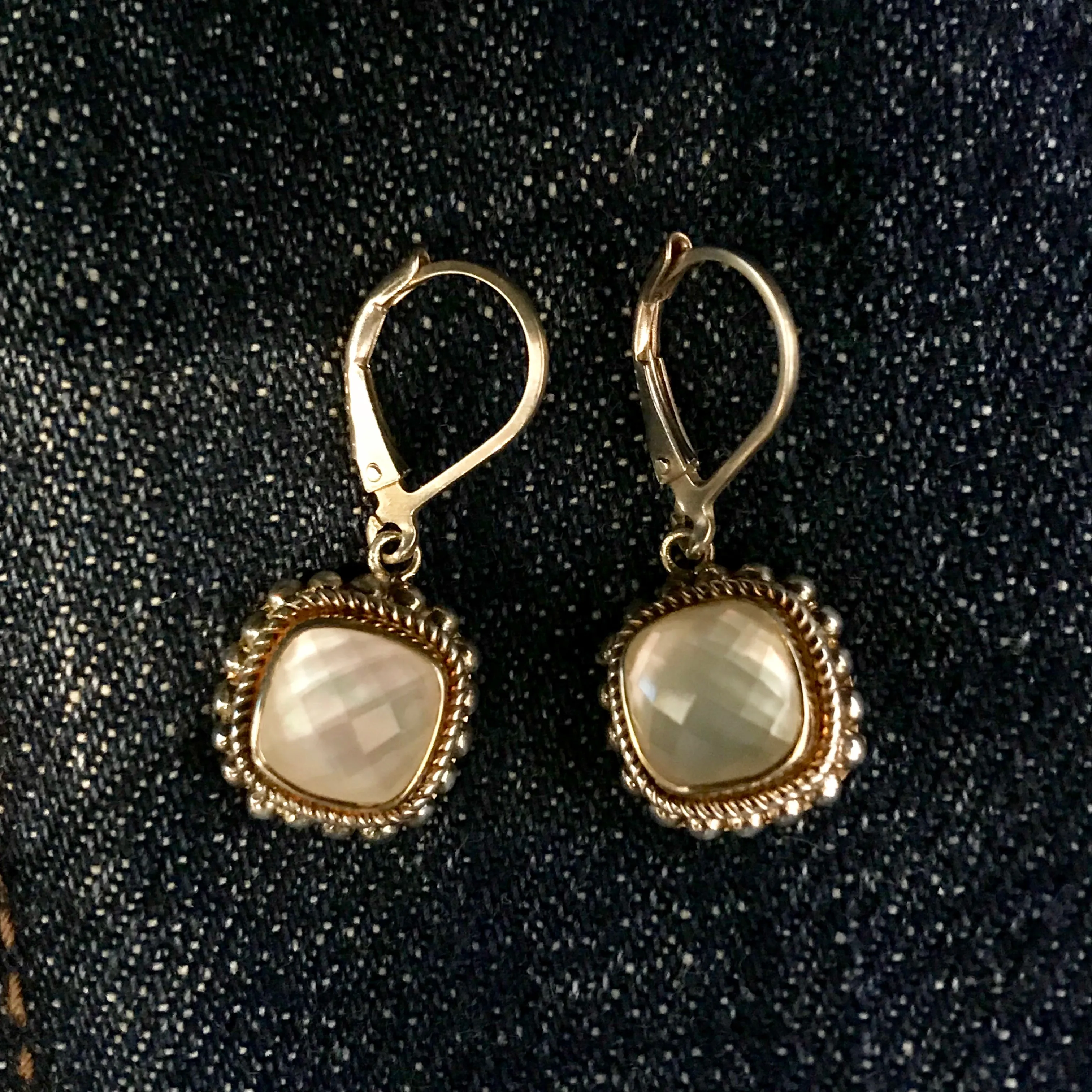 Quartz over Mother Of Pearl Earrings