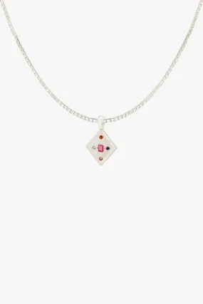 Radiant Stone Necklace Silver