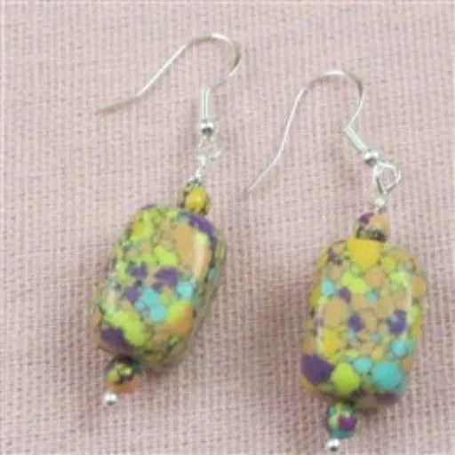 Rainbow Matrix Turquoise Drop Earrings