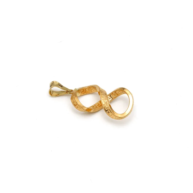 Real Gold Twisted Maze Hoop Pendant 3324/1/P P 1825
