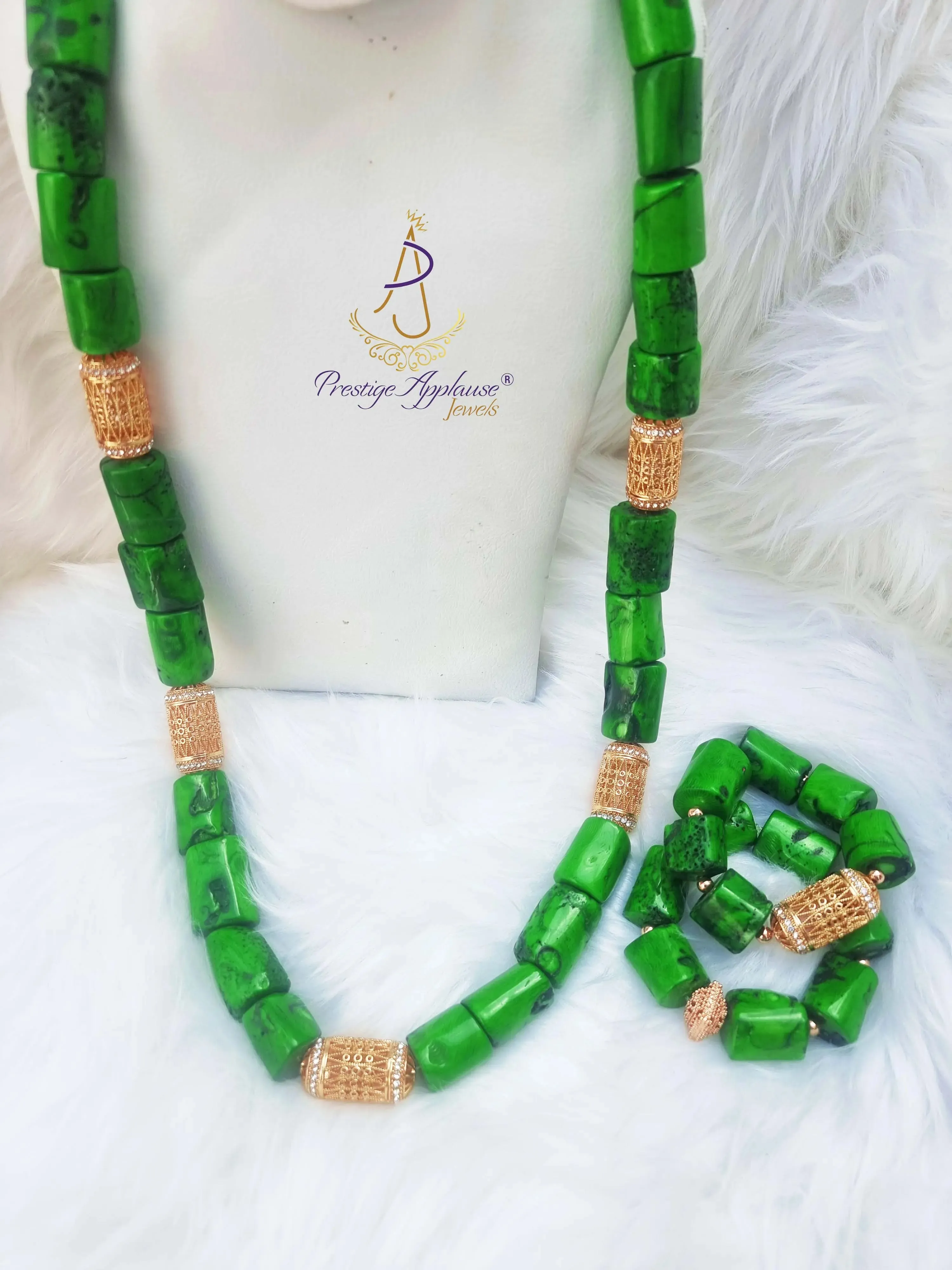 Real Traditional Bridal Wedding 100% Coral African Nigerian Necklace Jewellery Set