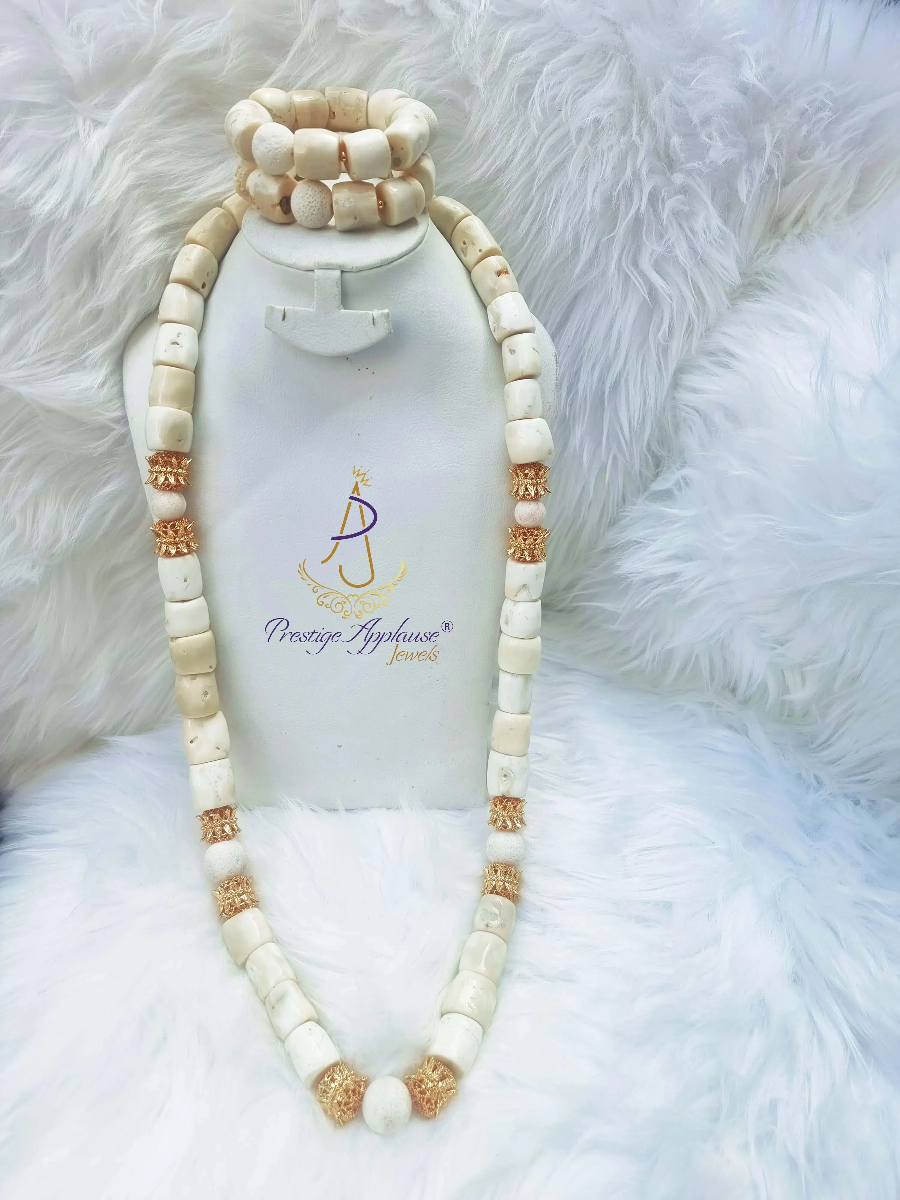 Real Traditional Bridal Wedding 100% Coral African Nigerian Necklace Jewellery Set