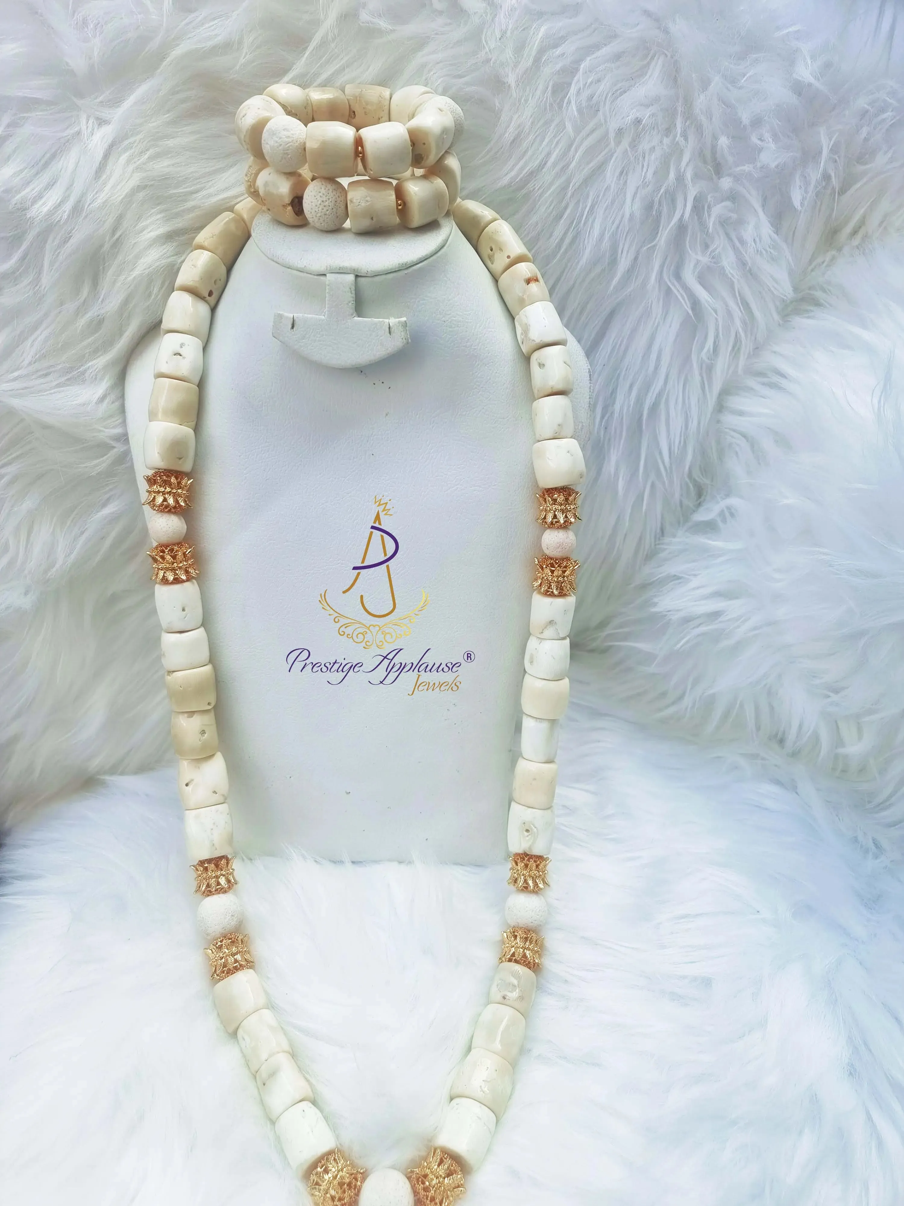 Real Traditional Bridal Wedding 100% Coral African Nigerian Necklace Jewellery Set