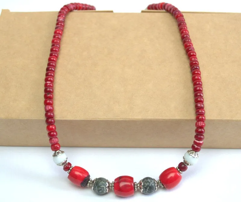 Red coral necklace for mom Ukrainian coral necklace gift for her Personalized natural coral necklace Daily necklace Healing stone jewelry