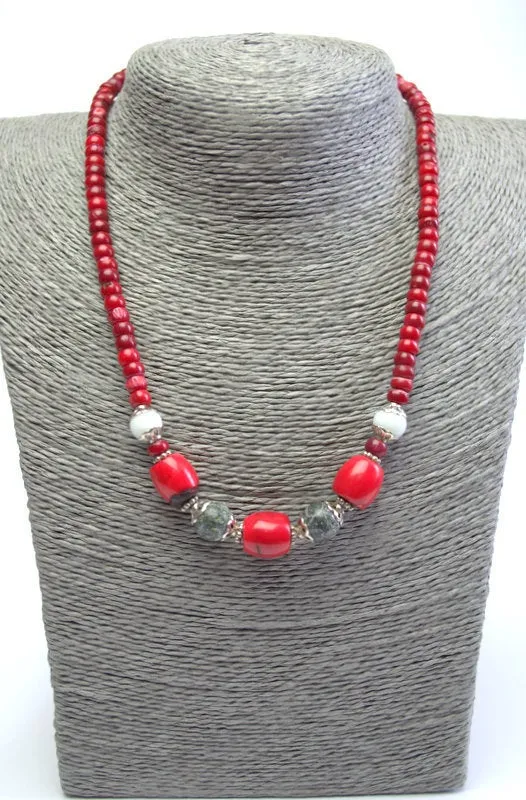 Red coral necklace for mom Ukrainian coral necklace gift for her Personalized natural coral necklace Daily necklace Healing stone jewelry