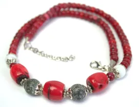 Red coral necklace for mom Ukrainian coral necklace gift for her Personalized natural coral necklace Daily necklace Healing stone jewelry