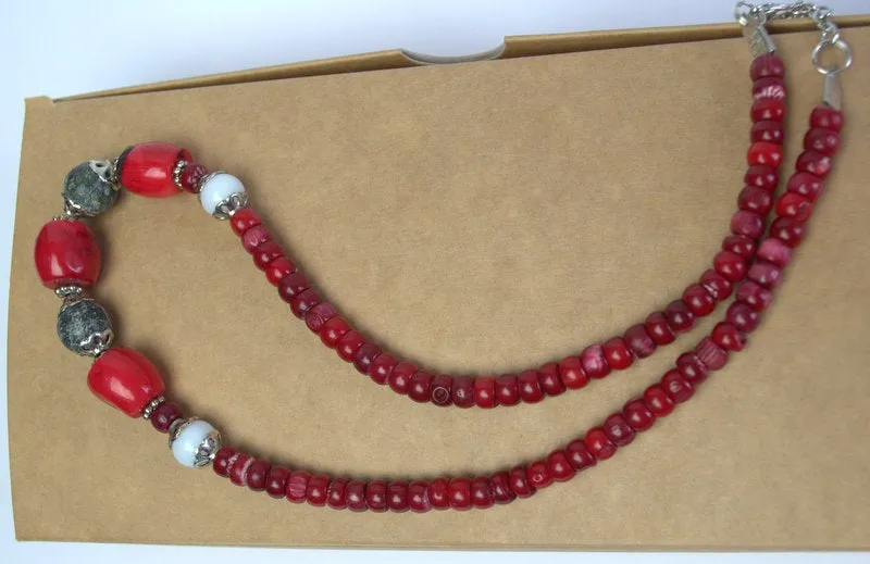 Red coral necklace for mom Ukrainian coral necklace gift for her Personalized natural coral necklace Daily necklace Healing stone jewelry