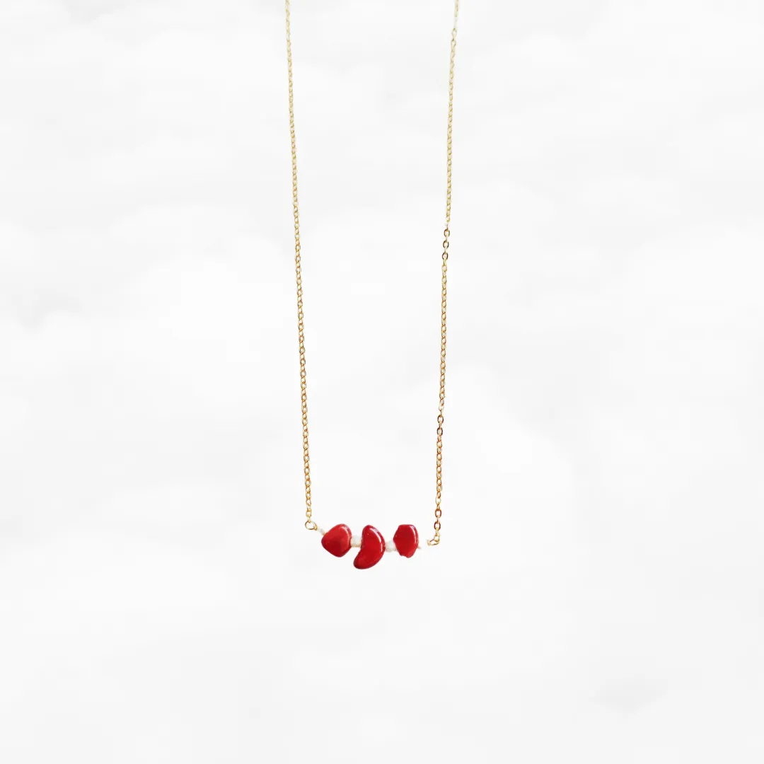 Red Coral Pendant Necklace