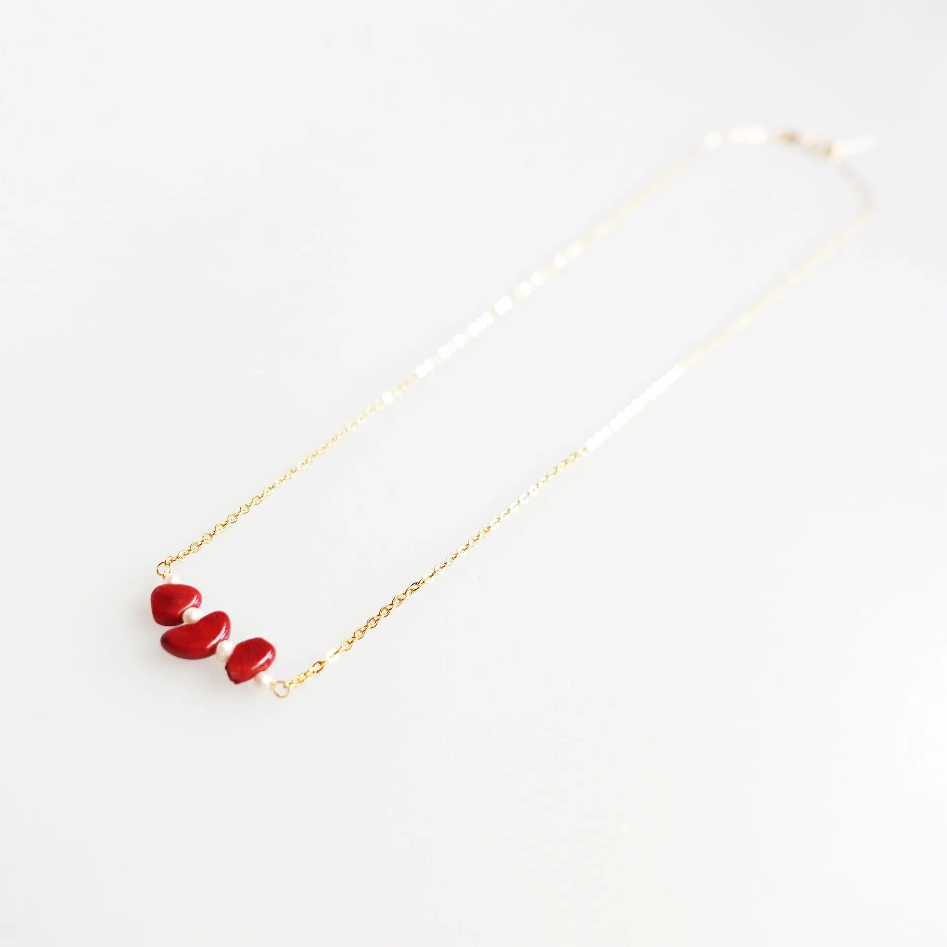 Red Coral Pendant Necklace