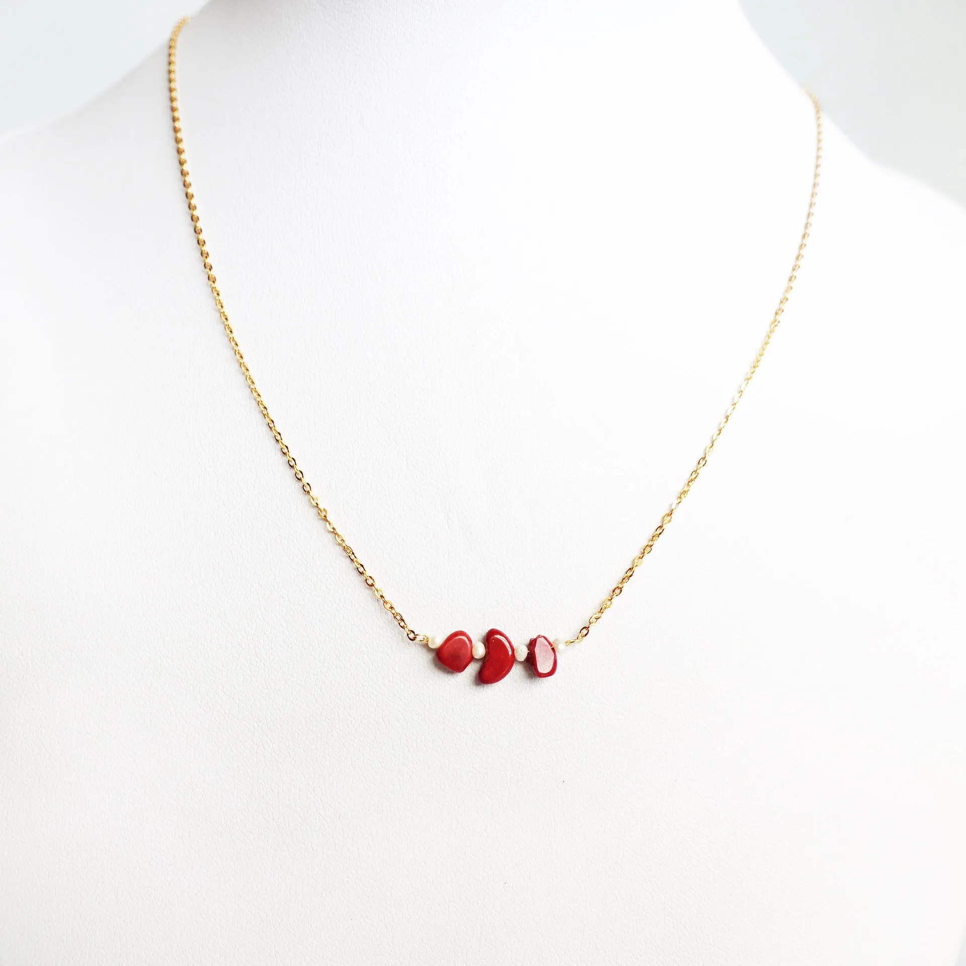 Red Coral Pendant Necklace