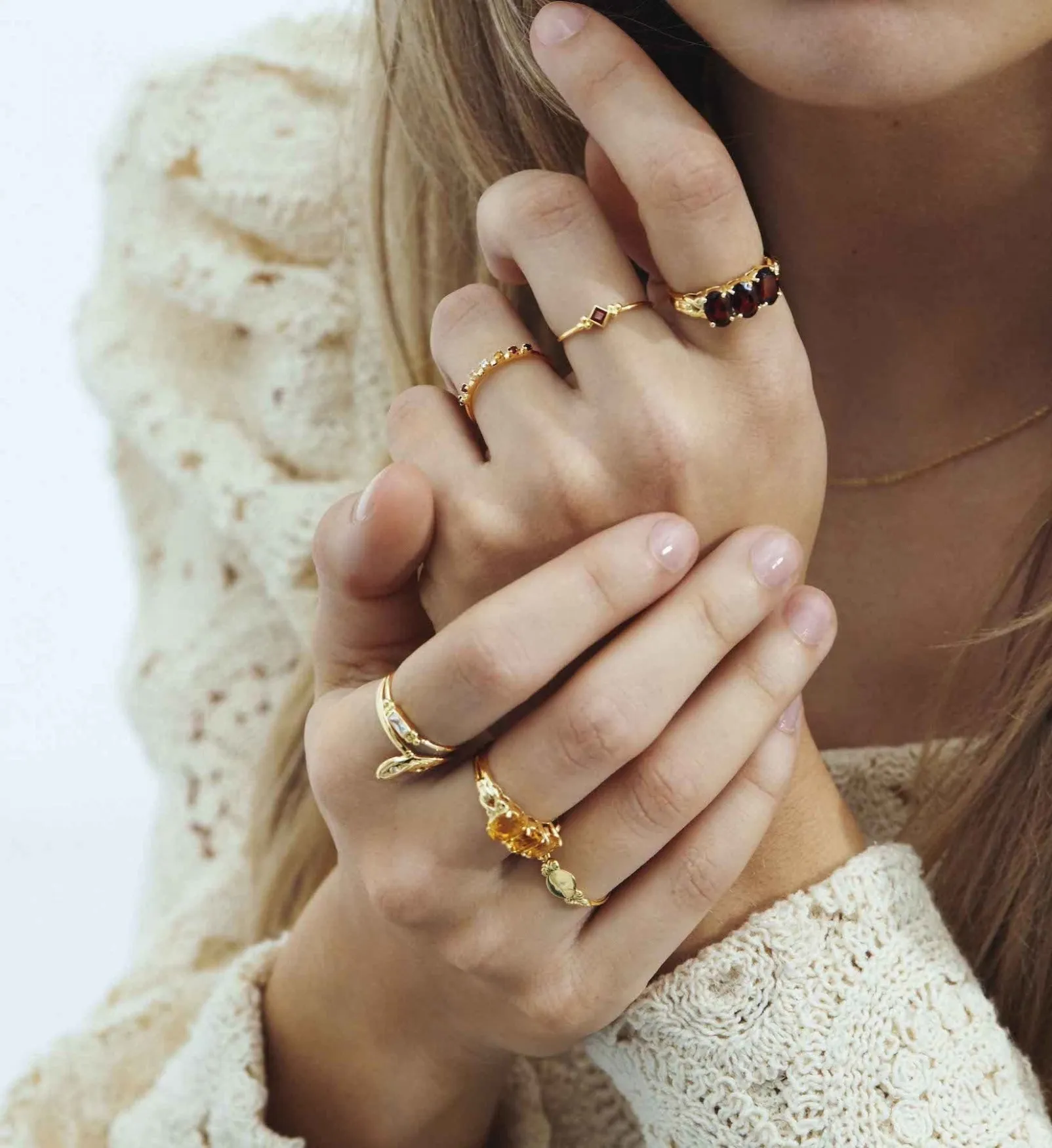 Rose Garnet Ring 14K