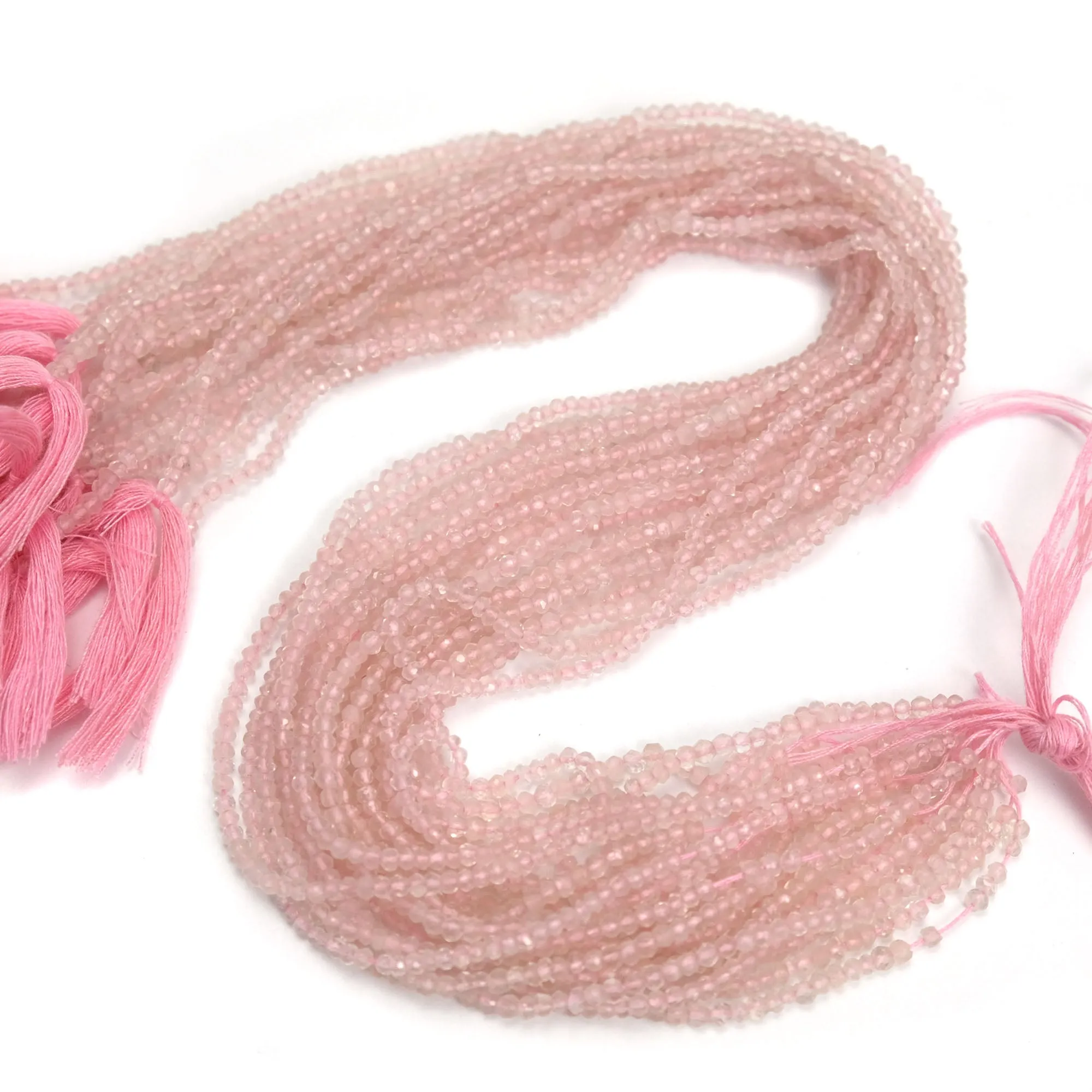 Rose Quartz 3mm Faceted Rondelles