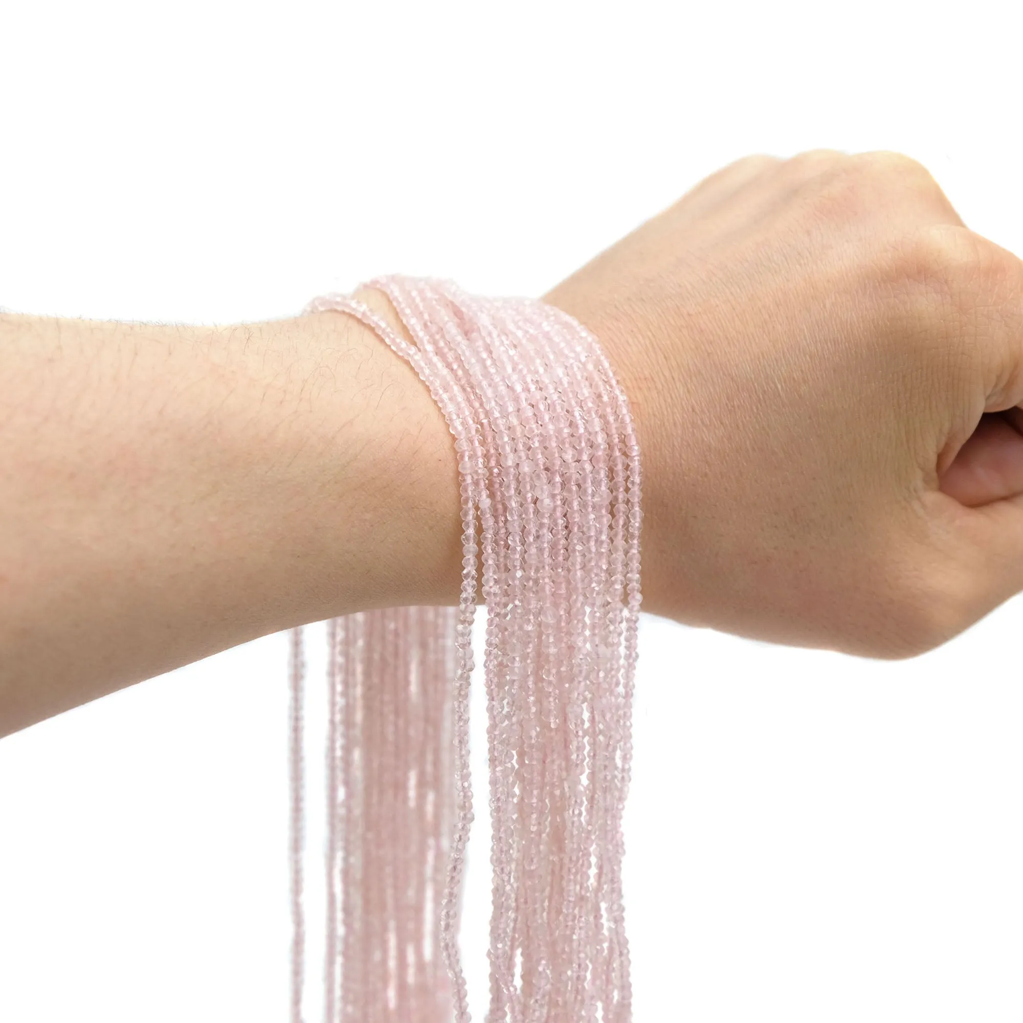 Rose Quartz 3mm Faceted Rondelles