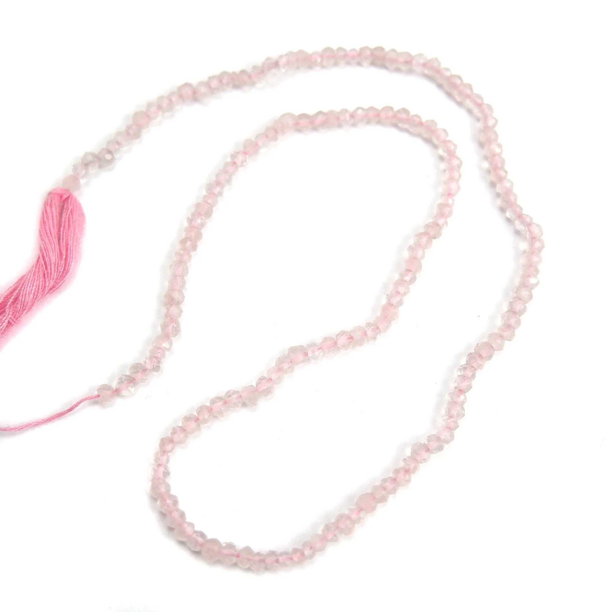 Rose Quartz 3mm Faceted Rondelles