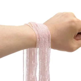 Rose Quartz 3mm Faceted Rondelles