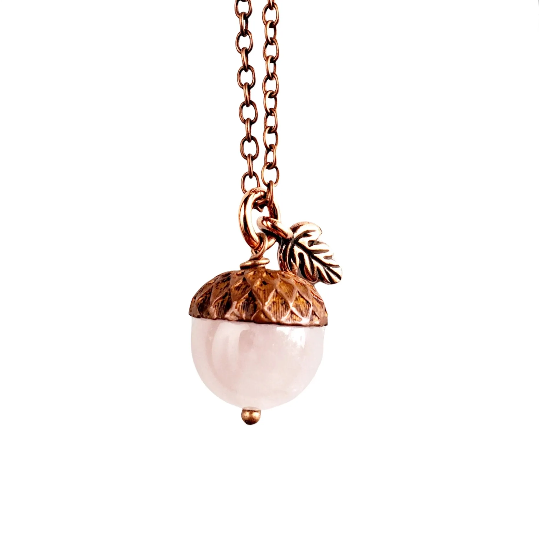 Rose Quartz Acorn Necklace