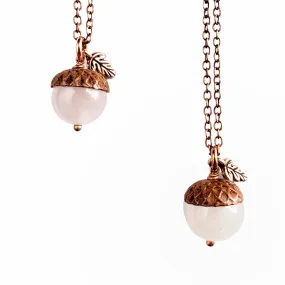 Rose Quartz Acorn Necklace