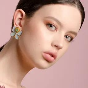 Salome Butterfly Collection Colombian Raw Emerald & 24k Gold Plated 2 In 1 Earrings
