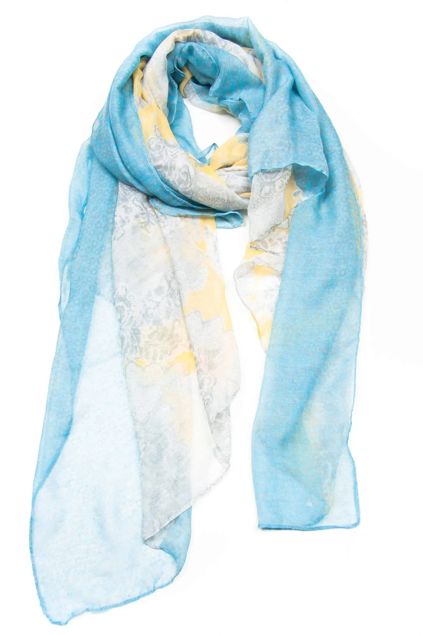 Scarf / Light Blue & Yellow / Unisex