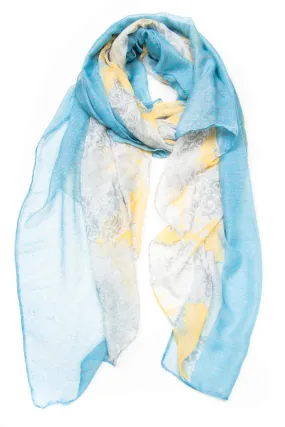 Scarf / Light Blue & Yellow / Unisex