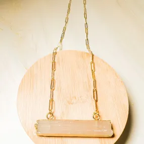 Selenite Necklace: Paperclip Chain