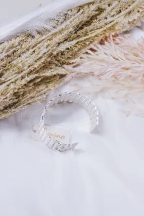 Silver Open Bangle Bracelet