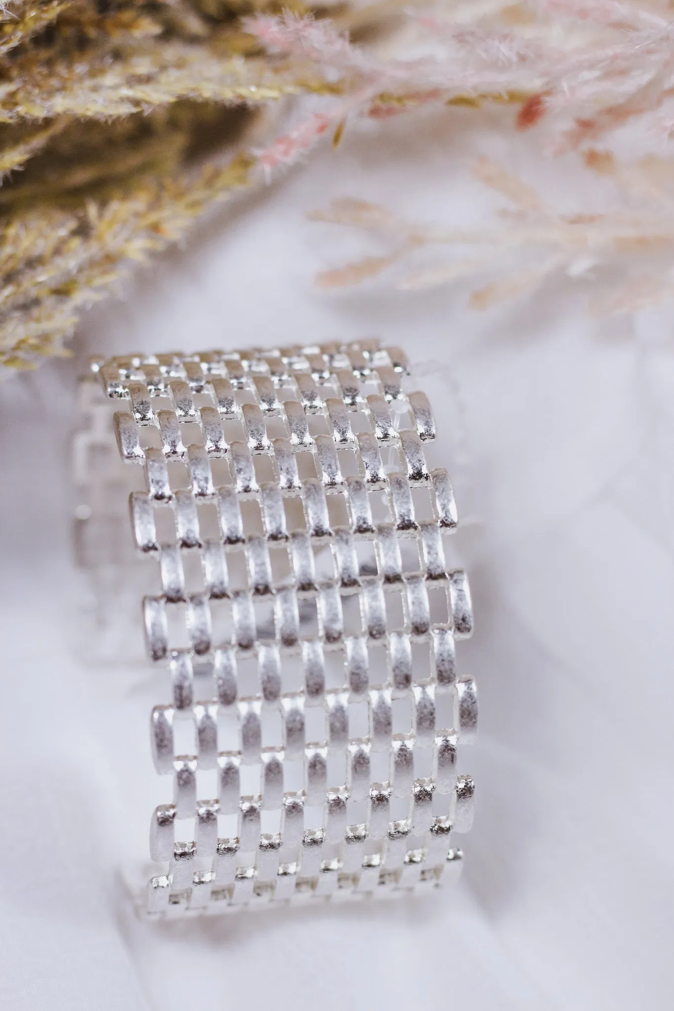 Silver Open Bangle Bracelet