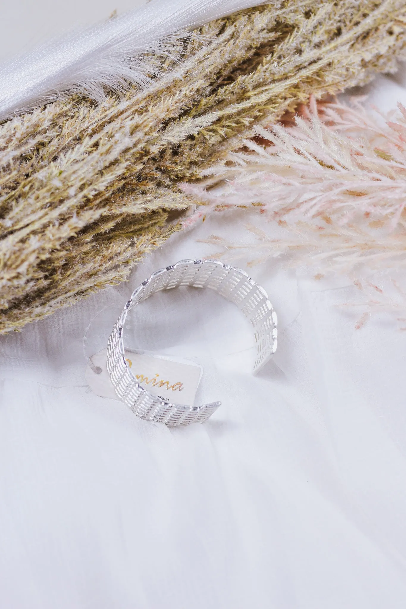 Silver Open Bangle Bracelet